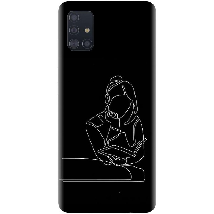 Силиконов кейс, съвместим с модел Samsung Galaxy A51 5G - Line Art The Smart One