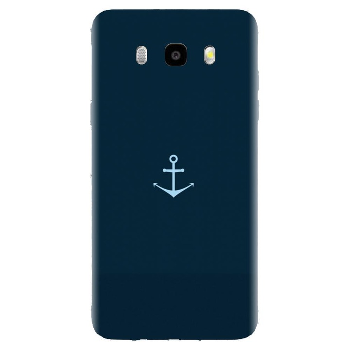 Husa din silicon compatibila cu Samsung Galaxy J7 2016 / J710 - model Blue Navy Anchor Illustration