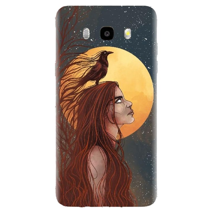 Husa din silicon compatibila cu Samsung Galaxy J7 2016 / J710 - model Fantasy Wolf Woman