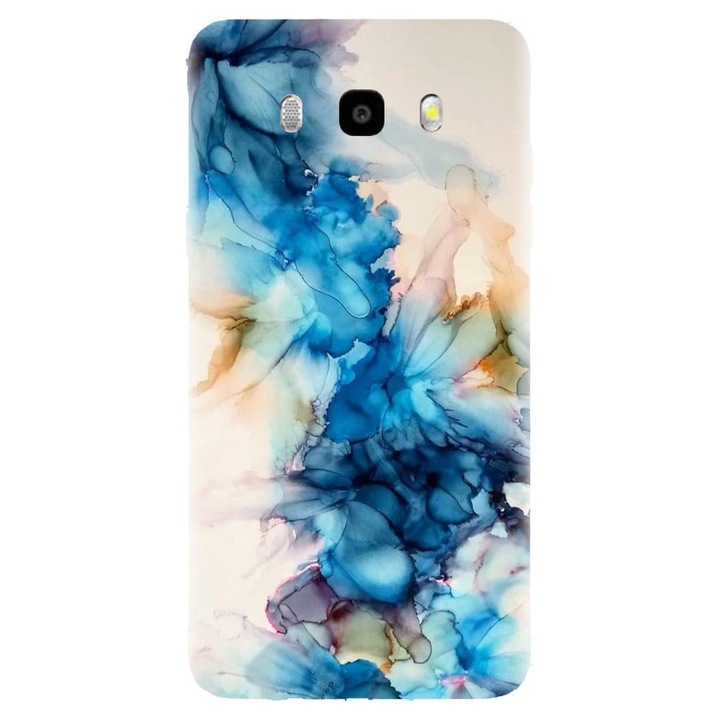 Husa din silicon compatibila cu Samsung Galaxy J7 2016 / J710 - model Ink Flowers