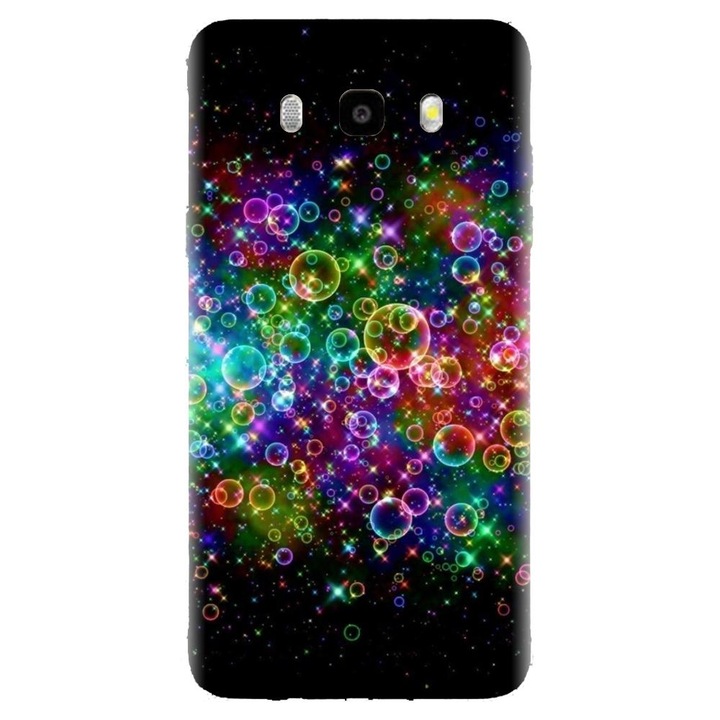 Husa din silicon compatibila cu Samsung Galaxy J7 2016 / J710 - model Rainbow Colored Soap Bubbles