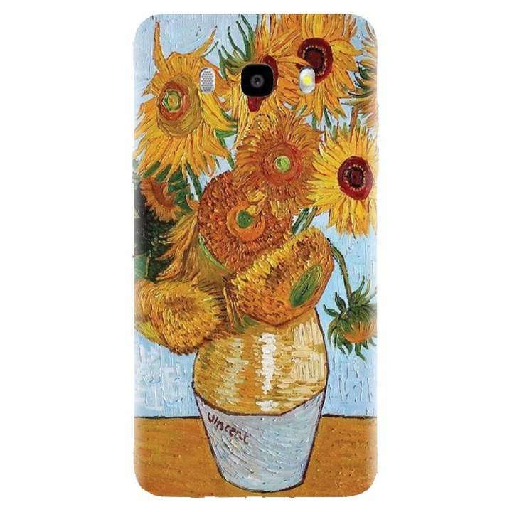 Husa din silicon compatibila cu Samsung Galaxy J7 2016 / J710 - model Sunflowers 2
