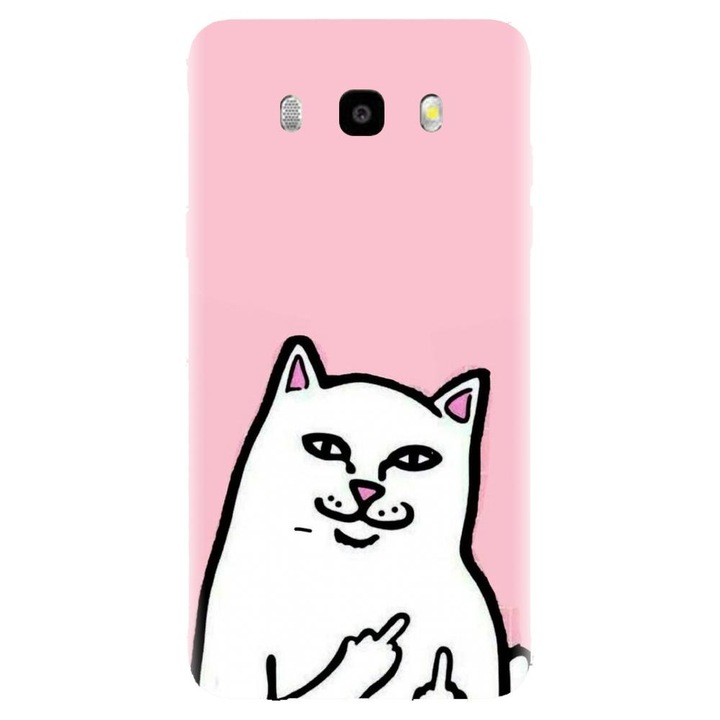 Husa din silicon compatibila cu Samsung Galaxy J7 2016 / J710 - model White Cat
