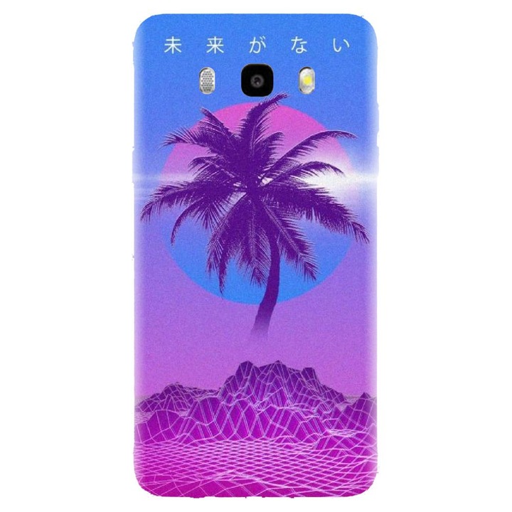 Husa din silicon compatibila cu Samsung Galaxy J7 2016 / J710 - model Vaporwave Palm