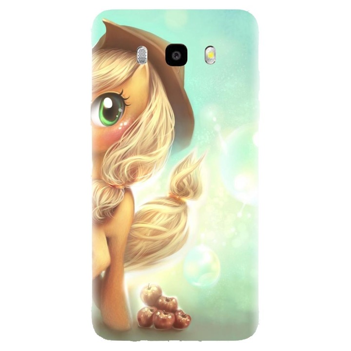 Husa din silicon compatibila cu Samsung Galaxy J7 2016 / J710 - model Cute pony AppleJack