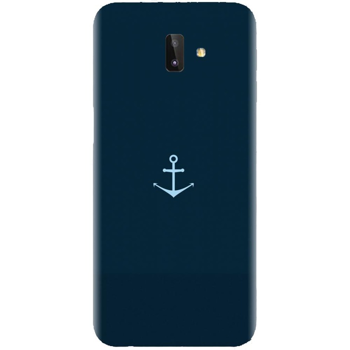 Husa din silicon compatibila cu Samsung Galaxy J6 Plus - model Blue Navy Anchor Illustration