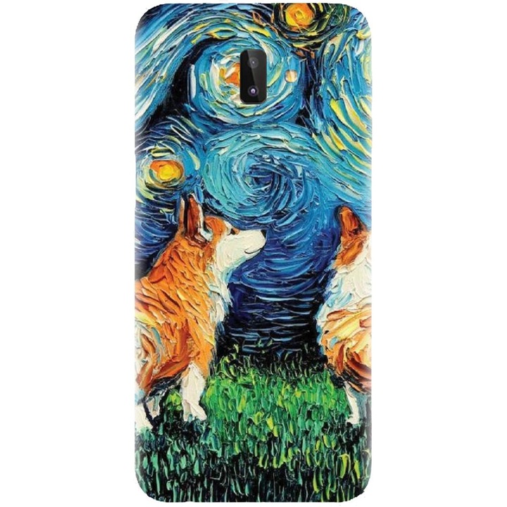 Husa din silicon compatibila cu Samsung Galaxy J6 Plus - model Doggy Night