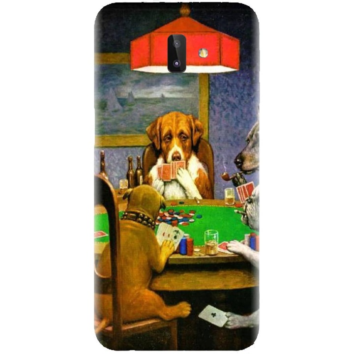 Husa din silicon compatibila cu Samsung Galaxy J6 Plus - model Dogs Playing Poker