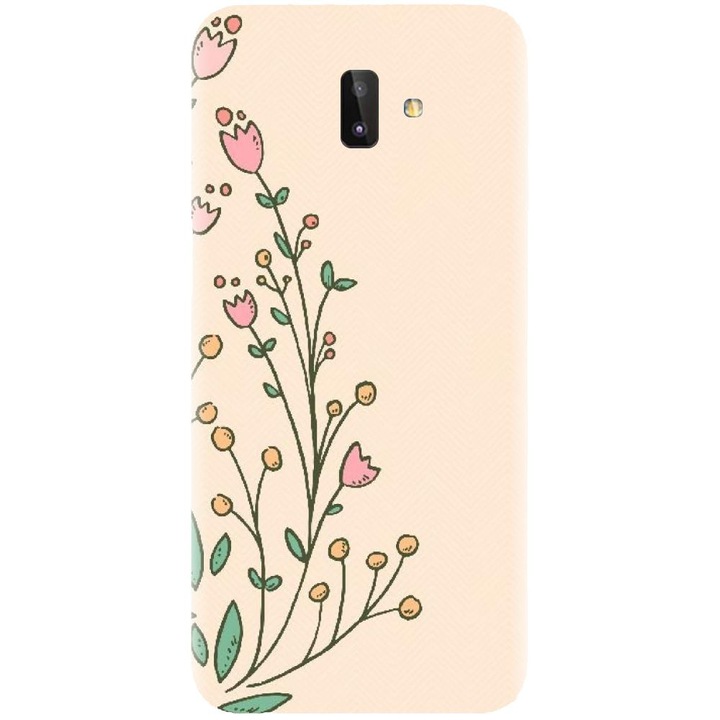 Husa din silicon compatibila cu Samsung Galaxy J6 Plus - model Flori Mici