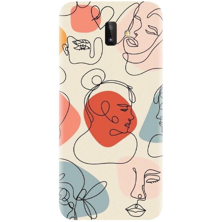 Husa din silicon compatibila cu Samsung Galaxy J6 Plus - model Line Art Memories