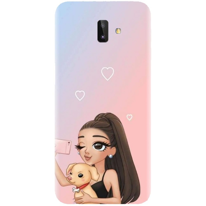 Husa din silicon compatibila cu Samsung Galaxy J6 Plus - model Selfie With Sweet Dog