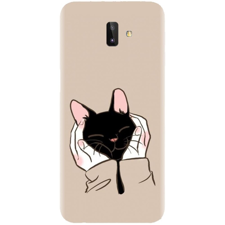 Husa din silicon compatibila cu Samsung Galaxy J6 Plus - model Th Black Cat In Hands