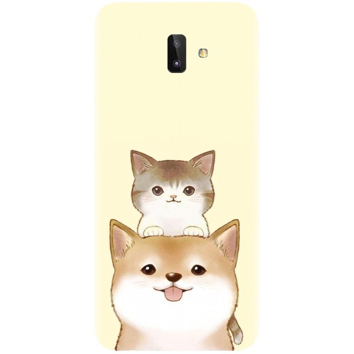 Husa din silicon compatibila cu Samsung Galaxy J6 Plus - model Two Cat