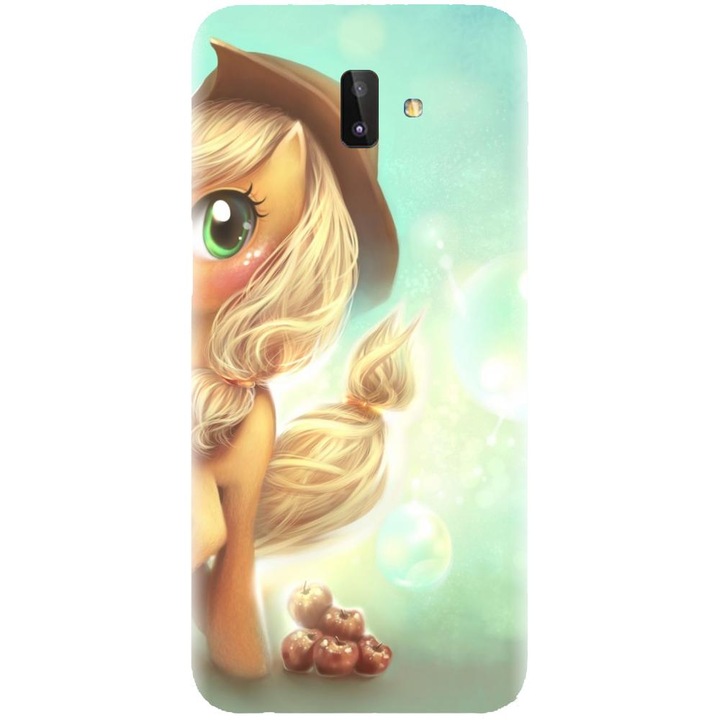 Husa din silicon compatibila cu Samsung Galaxy J6 Plus - model Cute pony AppleJack