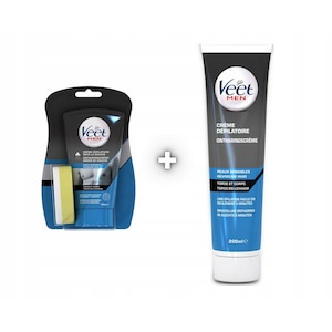 Set crema depilatoare Veet Men, 150ml pentru dus + 200ml uscat, hidratare 24h, 12.2024