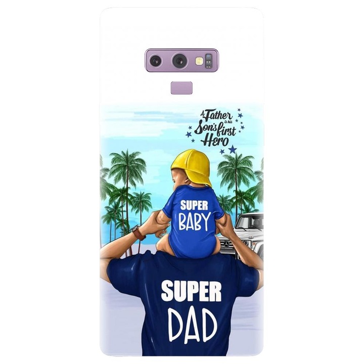 Силиконов калъф, съвместим с Samsung Galaxy Note 9 - модел Super dad