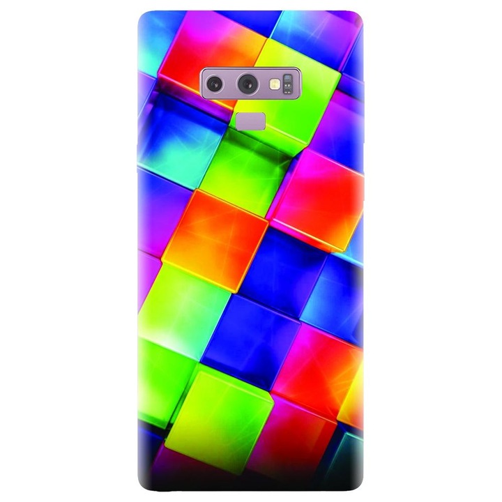 Силиконов калъф, съвместим с Samsung Galaxy Note 9 - модел 3D Geometric Colorful