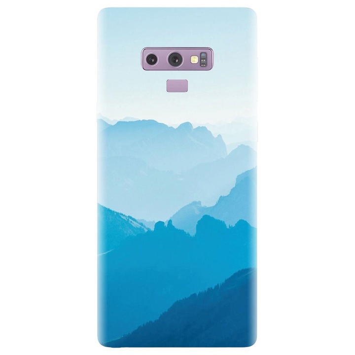 Силиконов кейс, съвместим с Samsung Galaxy Note 9 - модел Blue Mountain Crests