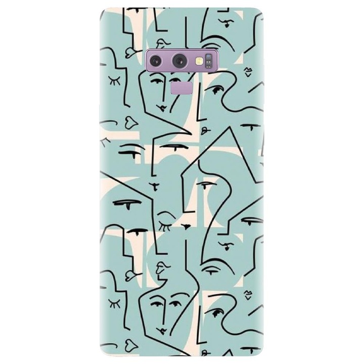 Калъф от силикон, съвместим със Samsung Note 9 - модел Line Art Pattern