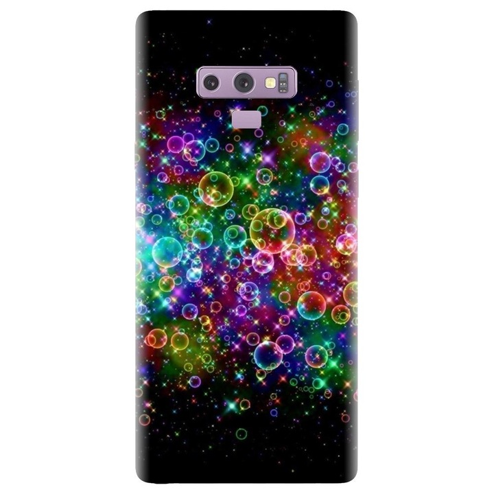 Husa din silicon compatibila cu Samsung Galaxy Note 9 - model Rainbow Colored Soap Bubbles