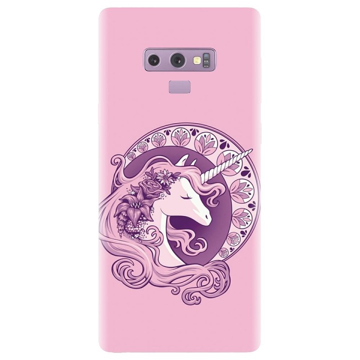 Husa din silicon compatibila cu Samsung Galaxy Note 9 - model Purple Unicorn