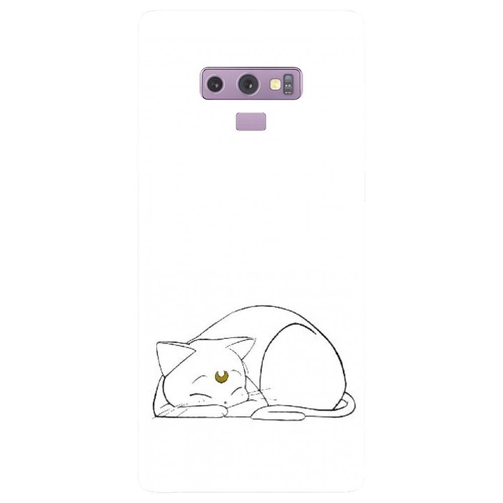 Husa din silicon compatibila cu Samsung Galaxy Note 9 - model Sailor Moon Neko