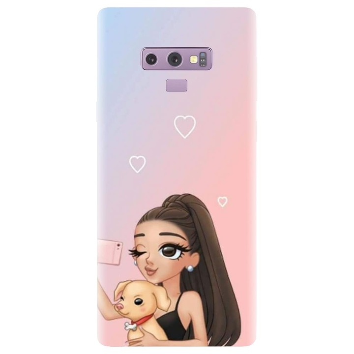 Husa din silicon compatibila cu Samsung Galaxy Note 9 - model Selfie With Sweet Dog