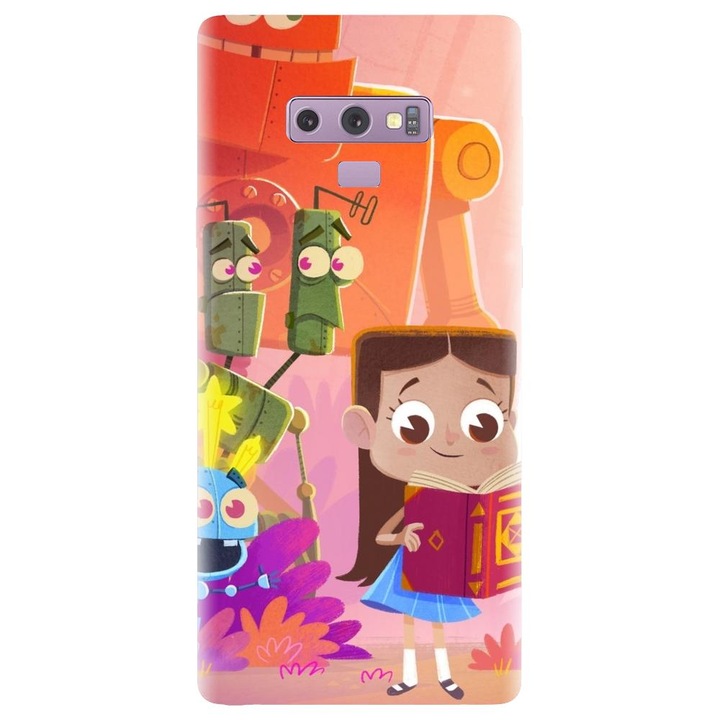 Husa din silicon compatibila cu Samsung Galaxy Note 9 - model Robots illustration