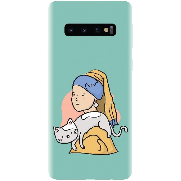 Szilikon tok kompatibilis a Samsung Galaxy S10 Plus - Girl With A Pearl Earring modellel