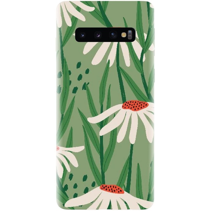 Szilikon borítás kompatibilis a Samsung Galaxy S10 Plus - virágos illusztrációs modellel