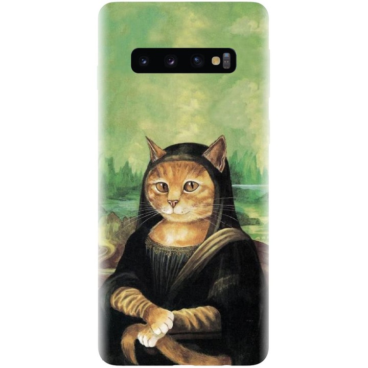 Szilikon tok kompatibilis a Samsung Galaxy S10 Plus - Meowna Lisa modellel