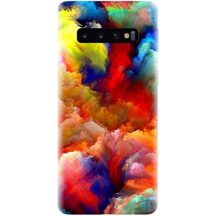 Szilikon tok kompatibilis a Samsung Galaxy S10 - Oil Painting Colorful Strokes modellel