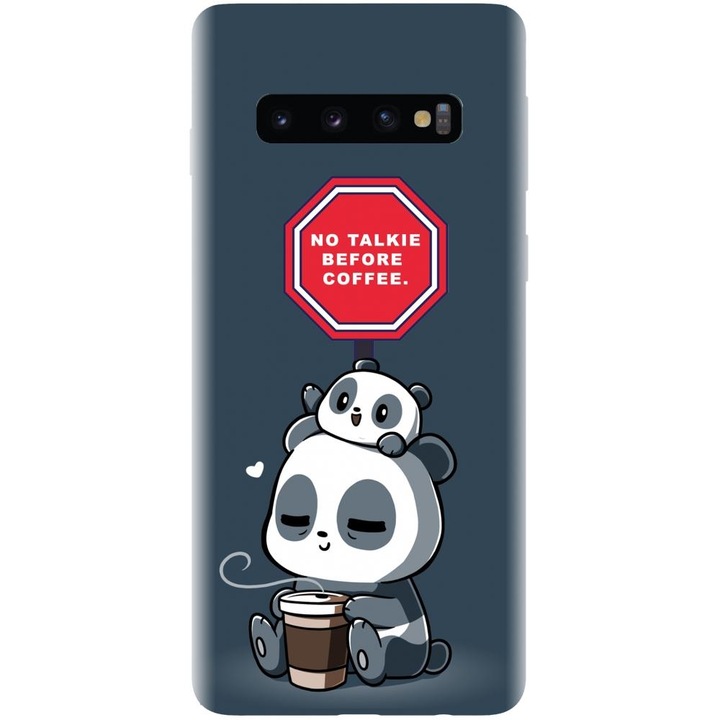 Szilikon tok kompatibilis a Samsung Galaxy S10 - Panda Coffee modellel
