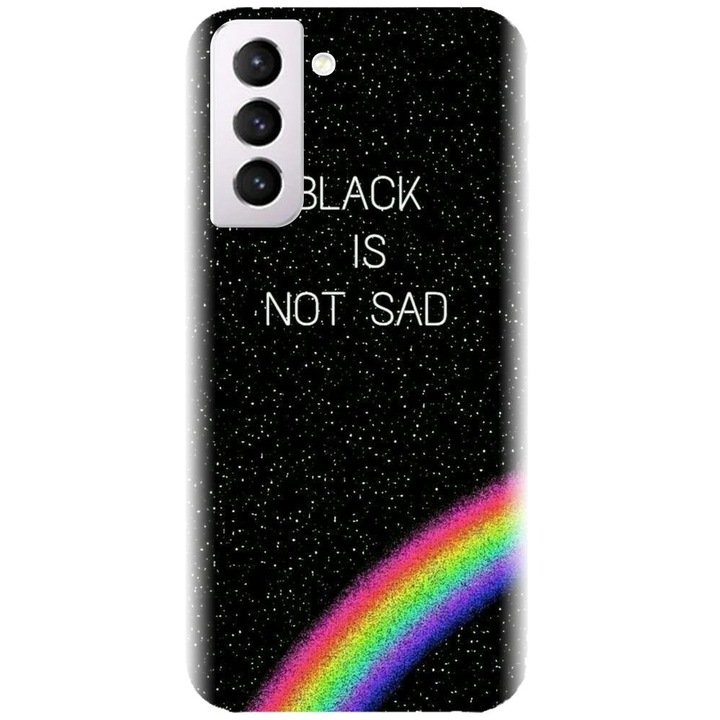 Szilikon tok kompatibilis a Samsung Galaxy S21 FE - Black Is Not Sad modellel