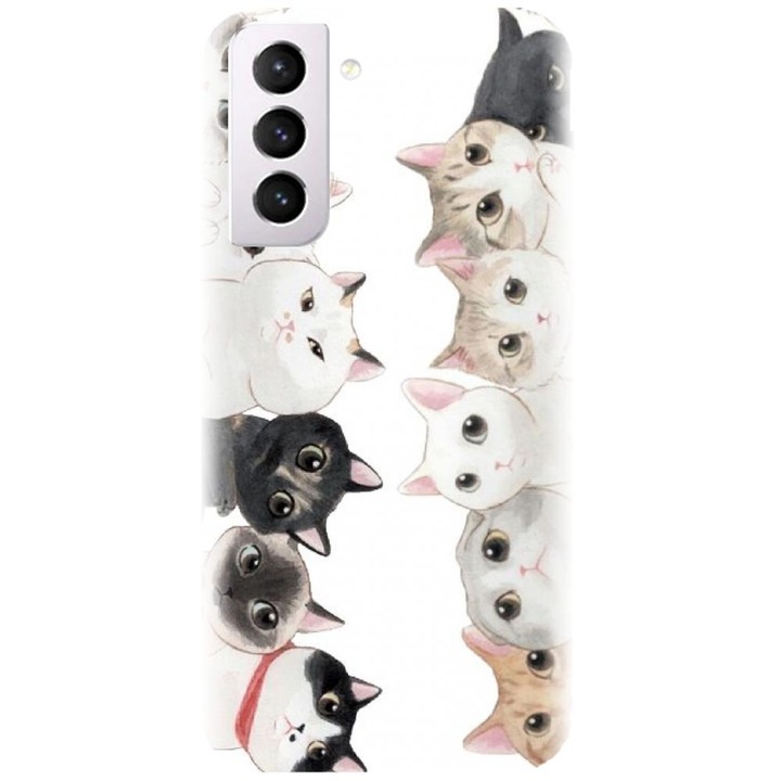 Husa din silicon compatibila cu Samsung Galaxy S21 FE - model Cat Party