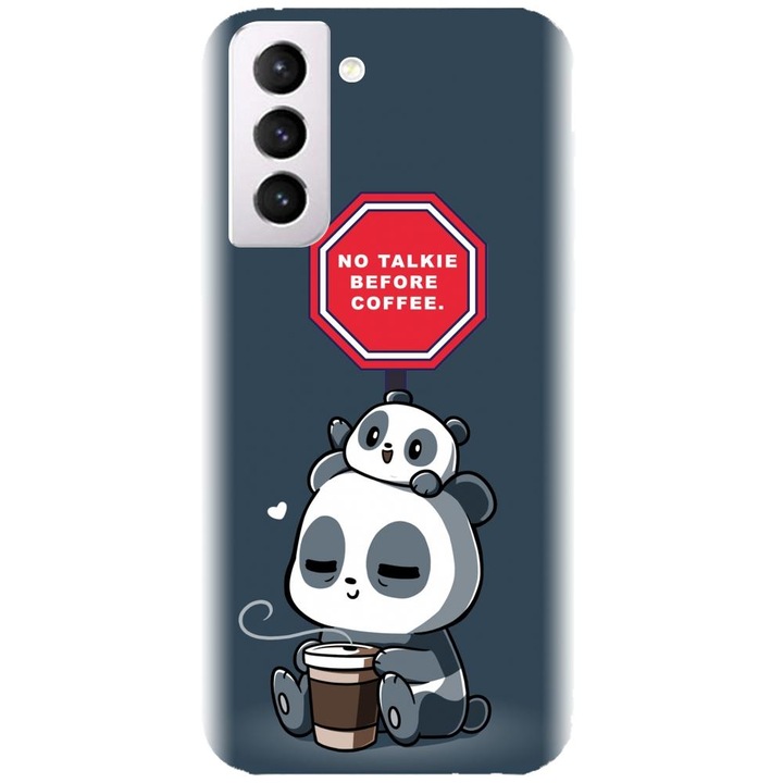 Szilikon tok kompatibilis a Samsung Galaxy S21 Plus - Panda Coffee modellel