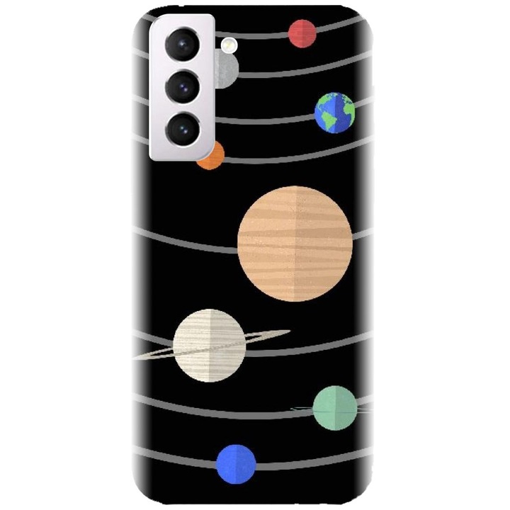 Husa din silicon compatibila cu Samsung Galaxy S21 FE - model Planeta Axe