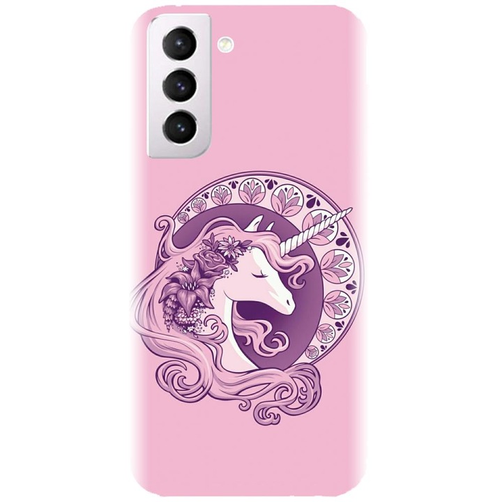 Husa din silicon compatibila cu Samsung Galaxy S21 FE - model Purple Unicorn