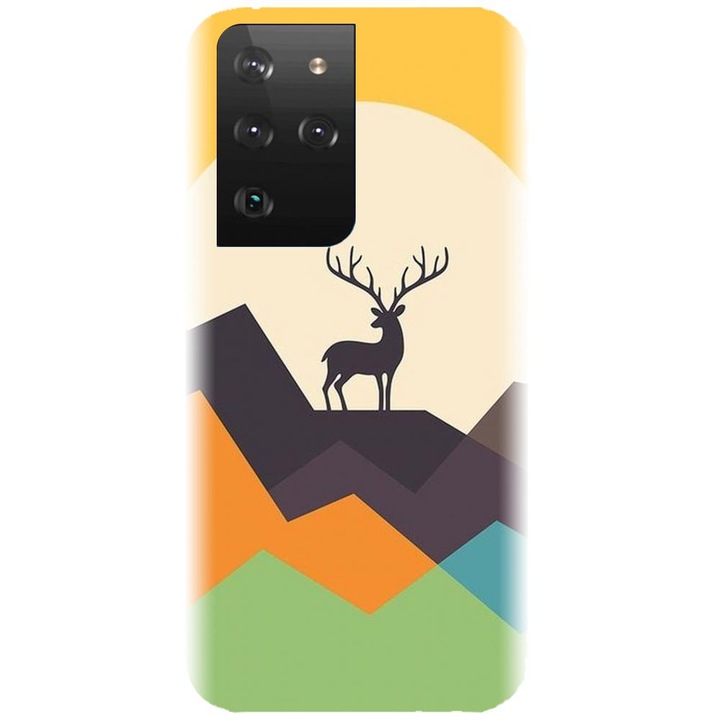 Szilikon tok kompatibilis a Samsung Galaxy S21 Ultra - Abstract Deer modellel