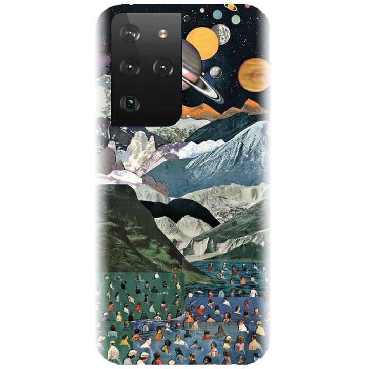 Szilikon tok kompatibilis a Samsung Galaxy S21 Ultra - Collage modellel