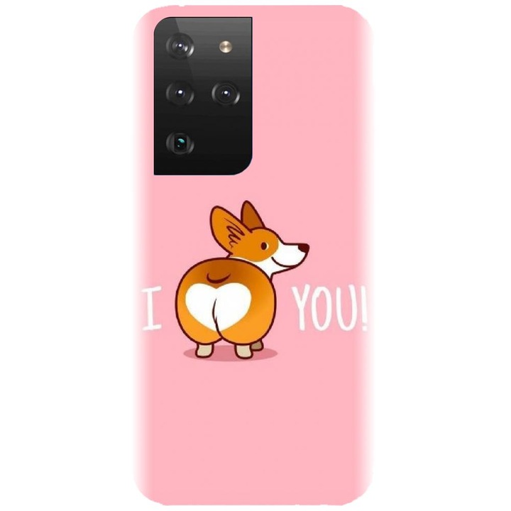 Szilikon tok kompatibilis a Samsung Galaxy S21 Ultra - I Corgi U modellel