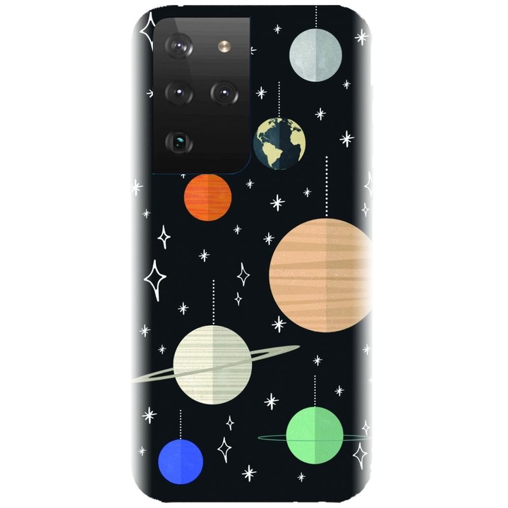 Husa din silicon compatibila cu Samsung Galaxy S21 Ultra - model Planete