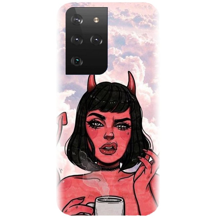 Szilikon tok kompatibilis a Samsung Galaxy S21 Ultra - Trippy Evil Mode modellel