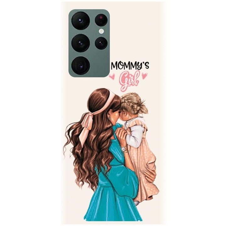Силиконов кейс съвместим с Samsung Galaxy S22 Ultra - Супер модел майка и дъщеря