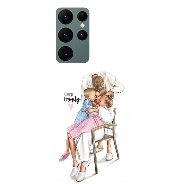 Силиконов калъф, съвместим с Samsung Galaxy S22 Ultra - Супер семеен модел