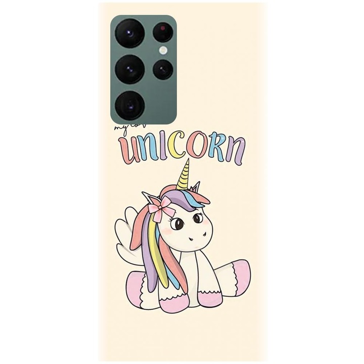 Силиконов кейс, съвместим с Samsung Galaxy S22 Ultra - модел My Unicorn