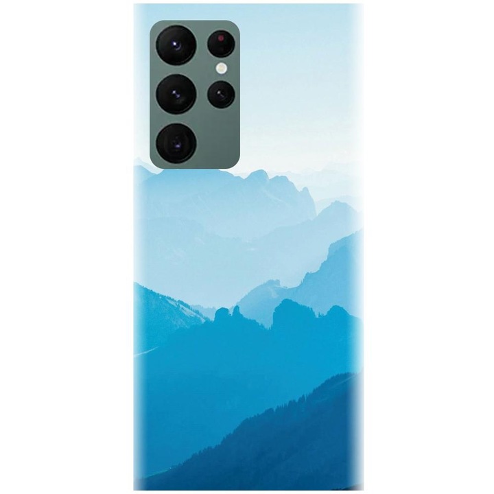 Силиконов калъф, съвместим с модел Samsung Galaxy S22 Ultra - Blue Mountain Crests