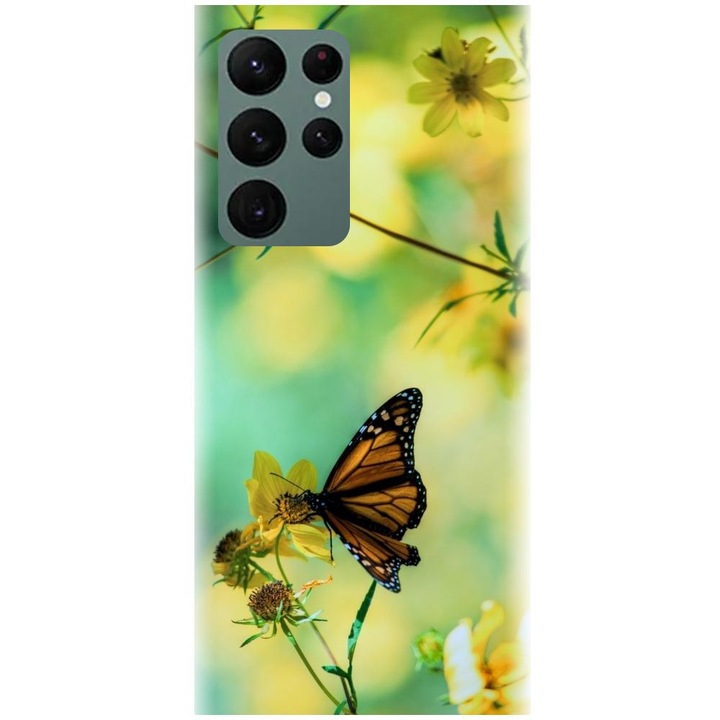 Силиконов калъф, съвместим с Samsung Galaxy S22 Ultra - модел Butterfly 001