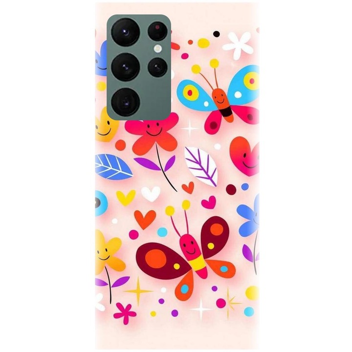 Силиконов калъф, съвместим с Samsung Galaxy S22 Ultra - модел Butterfly 002