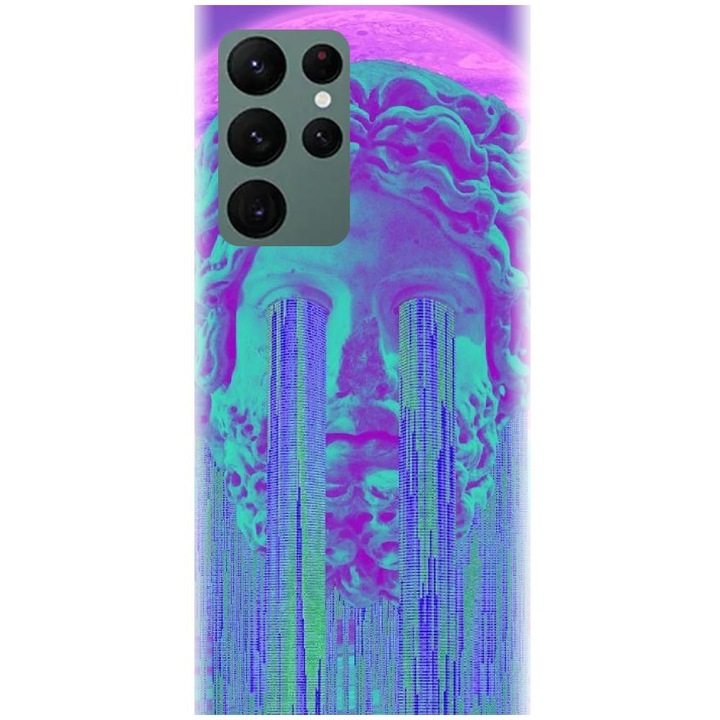 Силиконов калъф, съвместим с Samsung Galaxy S22 Ultra - модел Glitch